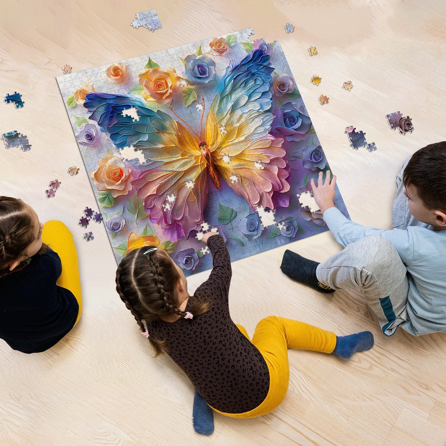 Butterfly & Rose Jigsaw Puzzle 1000 Pieces